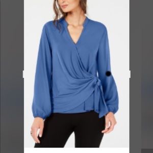 NWT Alfani blouse Tie waist,long Sleeves Sz XL